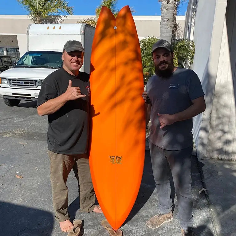 Cliffs Fish Surfboard With DK Orange