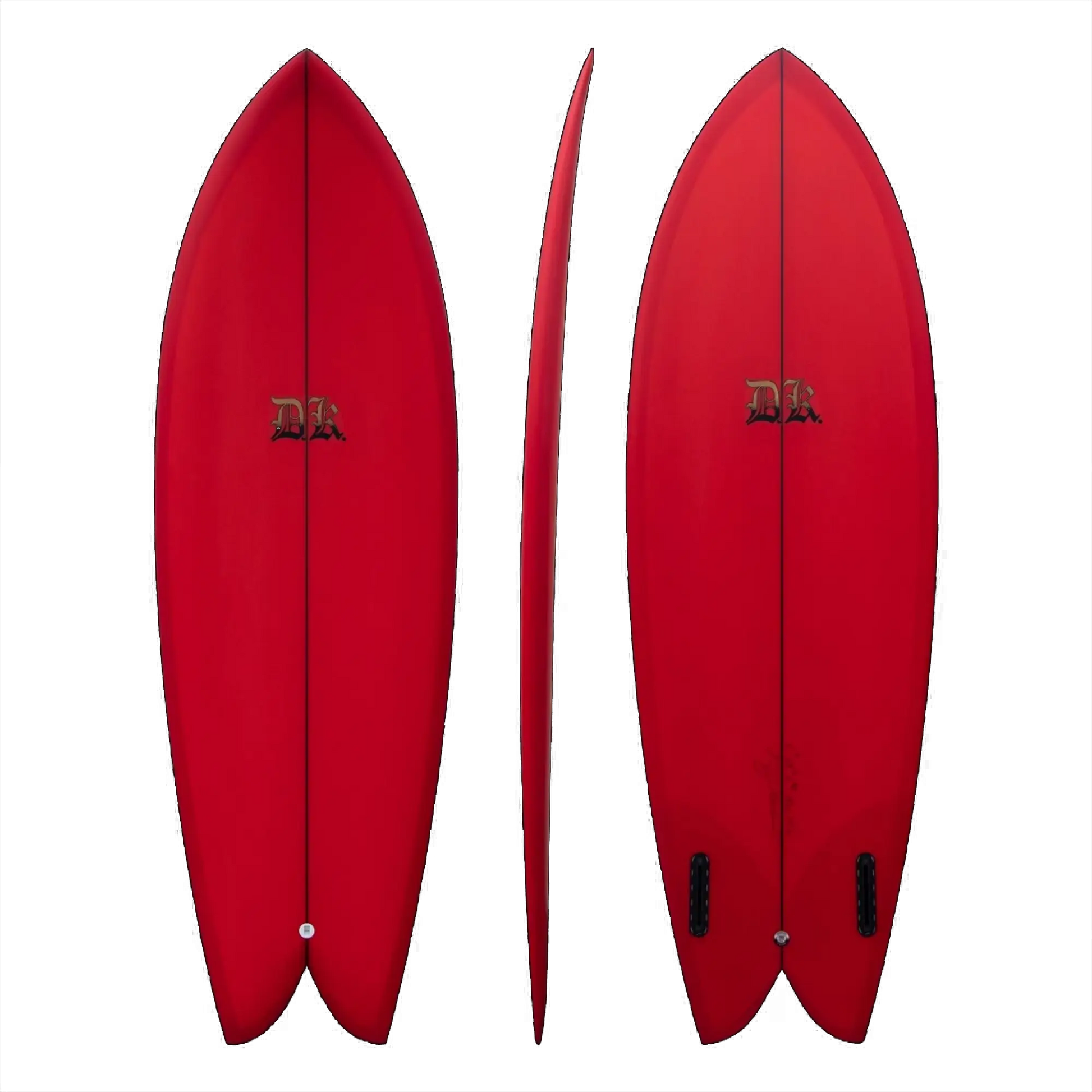 Keel Fish Red Surfboard Front Back Side