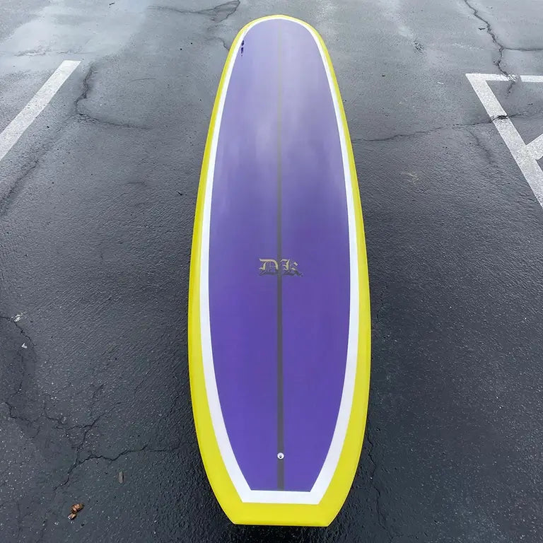 Model-D Surfboard Blue with Yellow Trim