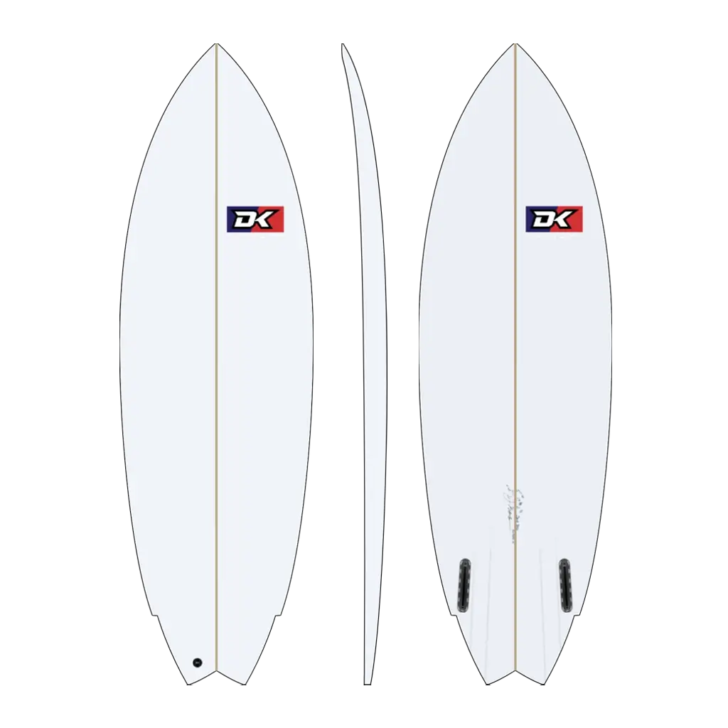 Revenant Twin Fin Surfboard Front Back Side