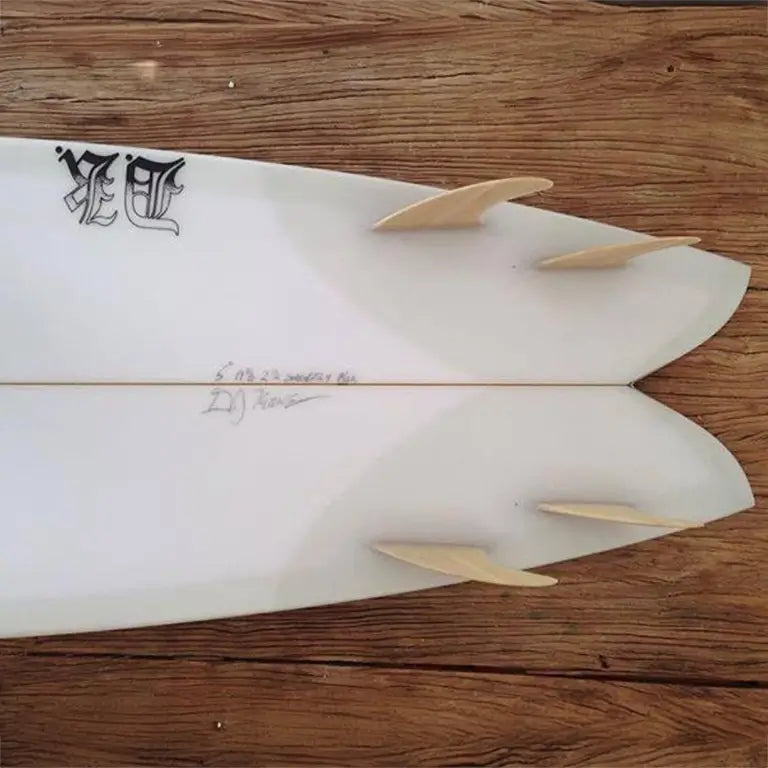 Swordfish Surfboard White with Fins Detail