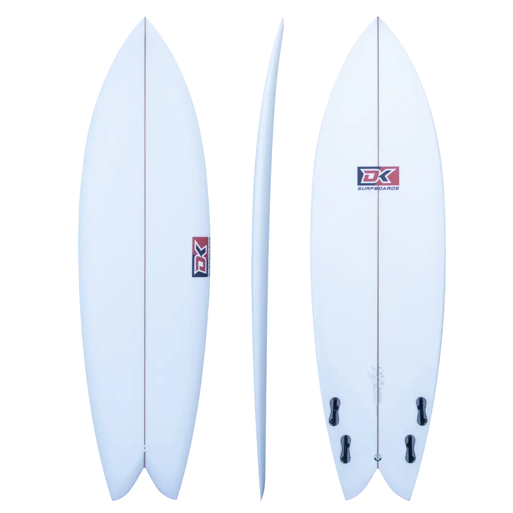 Swordfish Surfboard White Front Back and Side