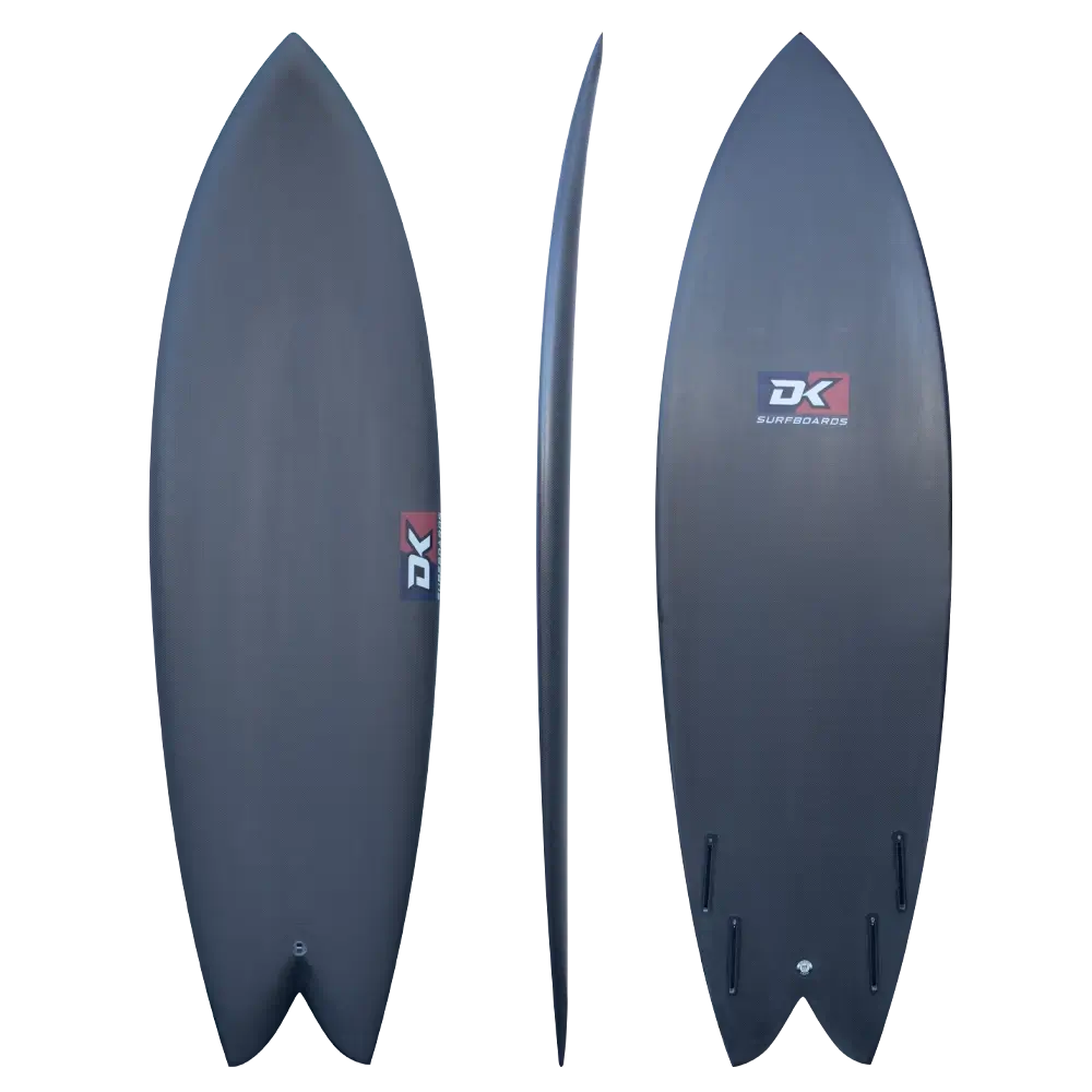 Swordfish Surfboard Carbon Black Front Back Side