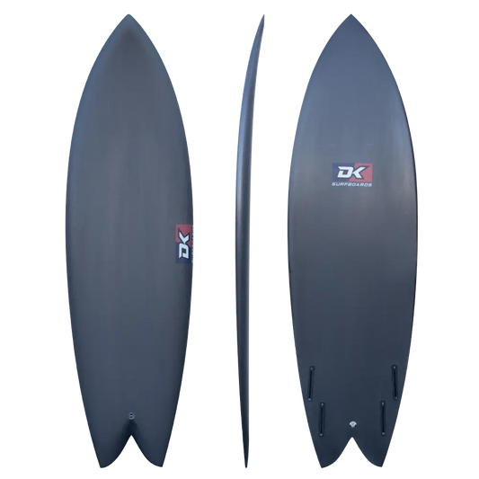 Swordfish Surfboard Carbon Black Front Back Side