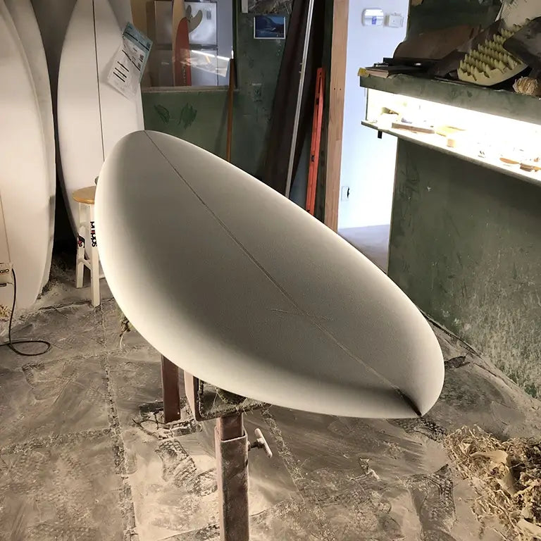 Tear Drop Single Fin Surfboard WIP Shop Shaping 2